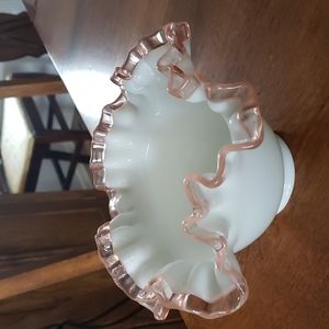Milk and Depression Glass Fenton Vase